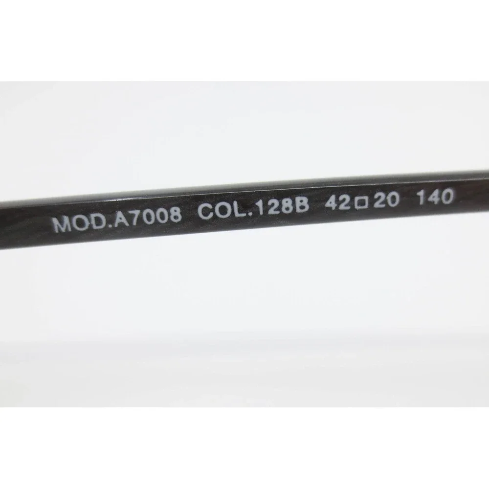 Ogi Eyewear MOD.A7008 COL.128B Oval Woodgrain Texture Frames 42-20-140 Black